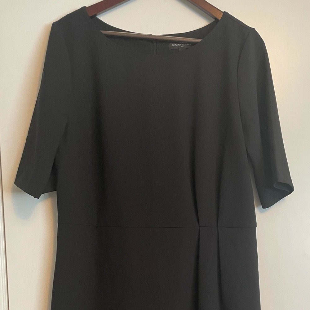 Banana Republic Black Stretch Crepe Sheath Dress